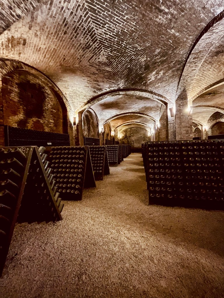 Fotografia delle bottiglie nella cantina contratto a Canelli 